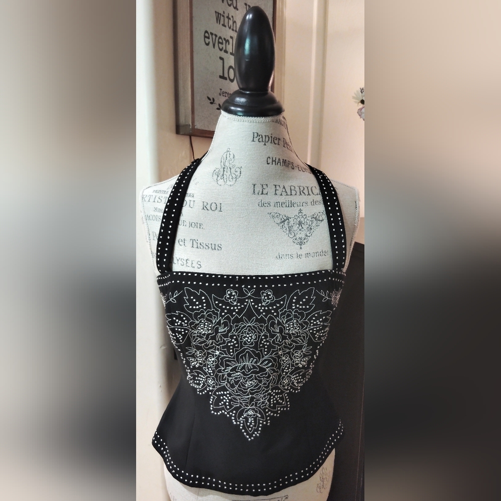 Maggy London Vintage Black Corset Top